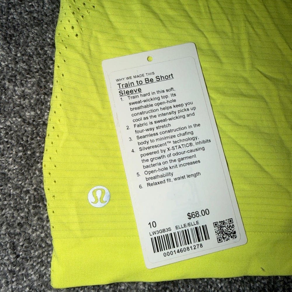 lululemon athletica Yellow Short Sleeve Tee